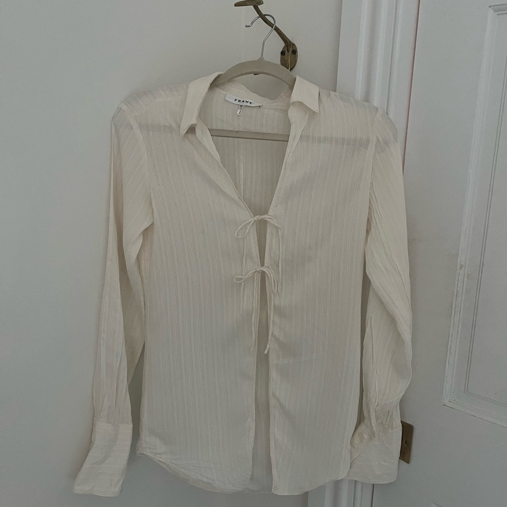 Frame — Tie Front lightweight top — XS